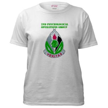 2POG - A01 - 04 - DUI - 2nd Psychological Operations Group with Text Women's T-Shirt - Click Image to Close