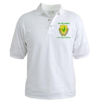 2S12CR - A01 - 04 - DUI - 2nd Squadron - 12th Cavalry Regiment with Text - Golf Shirt