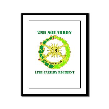 2S13CR - M01 - 02 - DUI - 2nd Squadron - 13th Cavalry Regiment with Text - Framed Panel Print