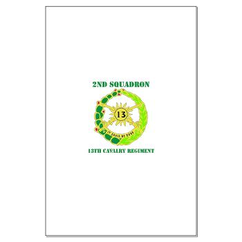2S13CR - M01 - 02 - DUI - 2nd Squadron - 13th Cavalry Regiment with Text - Large Poster