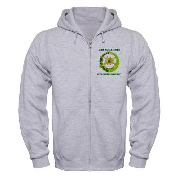2S13CR - A01 - 03 - DUI - 2nd Squadron - 13th Cavalry Regiment with Text - Zip Hoodie - Click Image to Close