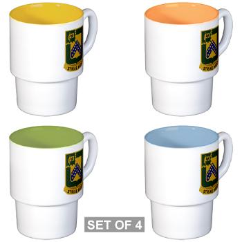 2S16CR - M01 - 03 - DUI - 2nd Squadron - 16th Cavalry Regiment - Stackable Mug Set (4 mugs)