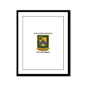 2S16CR - M01 - 02 - DUI - 2rd Squadron - 16th Cavalry Regiment with Text - Framed Panel Print