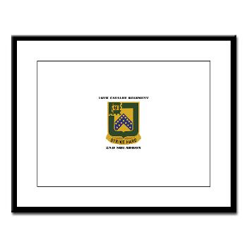 2S16CR - M01 - 02 - DUI - 2rd Squadron - 16th Cavalry Regiment with Text - Large Framed Print