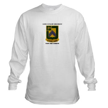 2S16CR - A01 - 03 - DUI - 2rd Squadron - 16th Cavalry Regiment with Text - Long Sleeve T-Shirt - Click Image to Close