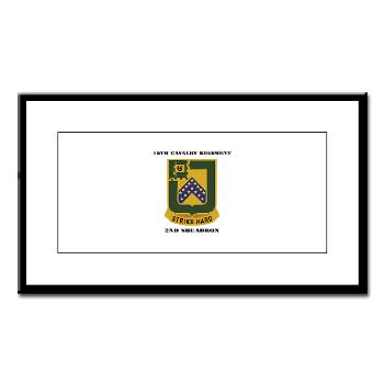 2S16CR - M01 - 02 - DUI - 2rd Squadron - 16th Cavalry Regiment with Text - Small Framed Print