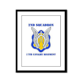 2S17CR - M01 - 02 - DUI - 2nd Sqdrn - 17th Cavalry Regiment with Text Framed Panel Print