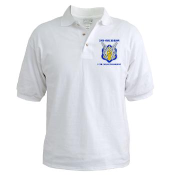 2S17CR - A01 - 04 - DUI - 2nd Sqdrn - 17th Cavalry Regiment with Text Golf Shirt