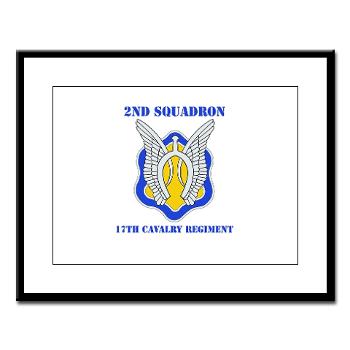 2S17CR - M01 - 02 - DUI - 2nd Sqdrn - 17th Cavalry Regiment with Text Large Framed Print