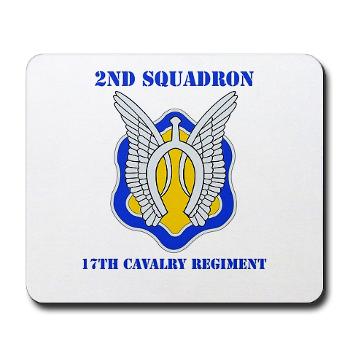 2S17CR - M01 - 03 - DUI - 2nd Sqdrn - 17th Cavalry Regiment with Text Mousepad