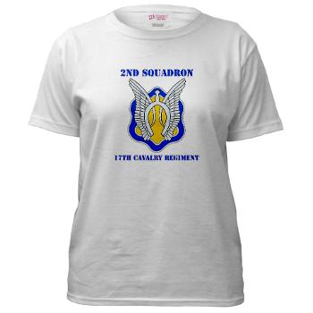 2S17CR - A01 - 04 - DUI - 2nd Sqdrn - 17th Cavalry Regiment with Text Women's T-Shirt