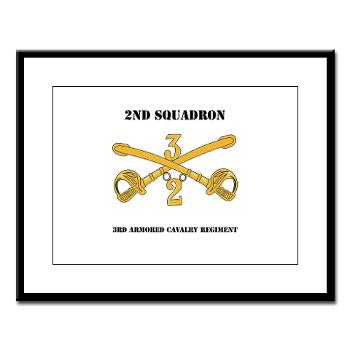 2S3ACR - M01 - 02 - DUI - 2nd Sqdrn - 3rd ACR with Text Large Framed Print