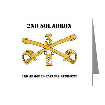 2S3ACR - M01 - 02 - DUI - 2nd Sqdrn - 3rd ACR with Text Note Cards (Pk of 20)