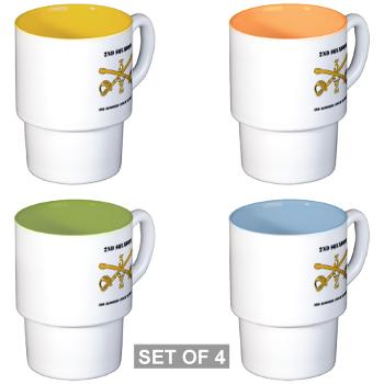 2S3ACR - M01 - 03 - DUI - 2nd Sqdrn - 3rd ACR with Text Stackable Mug Set (4 mugs) - Click Image to Close