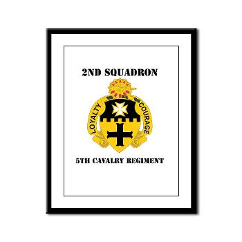 2S5CR - M01 - 02 - DUI - 2nd Squadron - 5th Cavalry Regiment with Text - Framed Panel Print - Click Image to Close