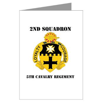 2S5CR - M01 - 02 - DUI - 2nd Squadron - 5th Cavalry Regiment with Text - Greeting Cards (Pk of 20) - Click Image to Close