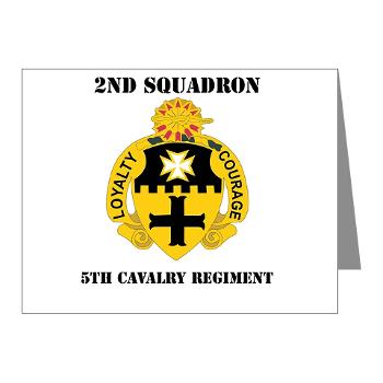 2S5CR - M01 - 02 - DUI - 2nd Squadron - 5th Cavalry Regiment with Text - Note Cards (Pk of 20) - Click Image to Close