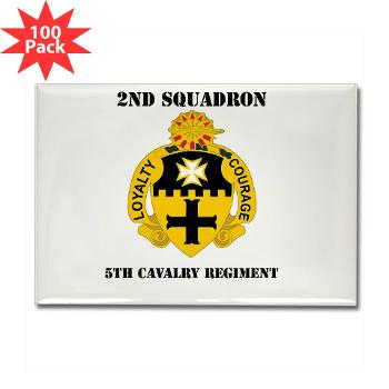 2S5CR - M01 - 01 - DUI - 2nd Squadron - 5th Cavalry Regiment with Text - Rectangle Magne(100pack) - Click Image to Close