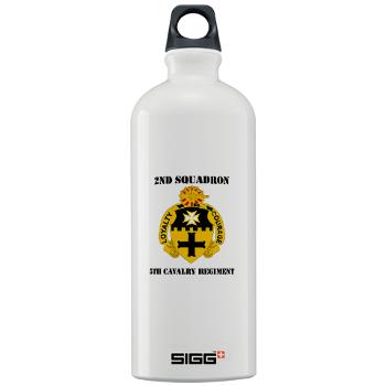2S5CR - M01 - 03 - DUI - 2nd Squadron - 5th Cavalry Regiment with Text - Sigg Water Bottle 1.0L