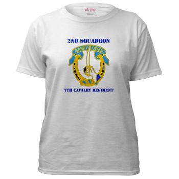 2S7CR - A01 - 04 - DUI - 2nd Sqdrn - 7th Cavalry Regt with Text - Women's T-Shirt