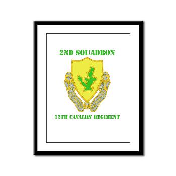 2S7CR - M01 - 02 - DUI - 2nd Sqdrn - 7th Cavalry Regt with Text - Framed Panel Print