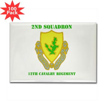 2S7CR - M01 - 01 - DUI - 2nd Sqdrn - 7th Cavalry Regt with Text - Rectangle Magnet (100 pack)