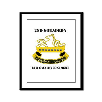 2S8CR - M01 - 02 - DUI - 2nd Squadron - 8th Cavalry Regiment with Text - Framed Panel Print