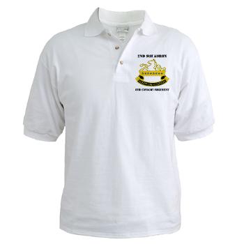 2S8CR - A01 - 04 - DUI - 2nd Squadron - 8th Cavalry Regiment with Text - Golf Shirt - Click Image to Close