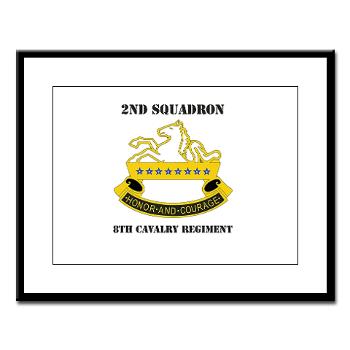 2S8CR - M01 - 02 - DUI - 2nd Squadron - 8th Cavalry Regiment with Text - Large Framed Print - Click Image to Close