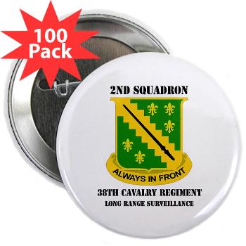 2SLRSABN38CR - M01 - 01 - DUI - 2nd Sqdrn (LRS)(Abn) - 38th Cavalry Regt with Text 2.25" Button (100 pack)
