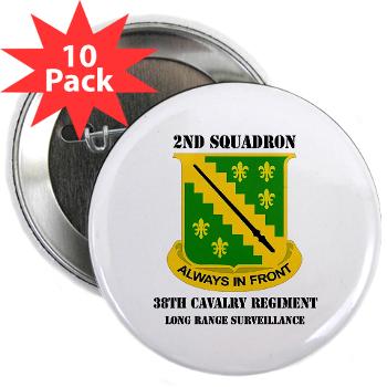 2SLRSABN38CR - M01 - 01 - DUI - 2nd Sqdrn (LRS)(Abn) - 38th Cavalry Regt with Text 2.25" Button (10 pack)