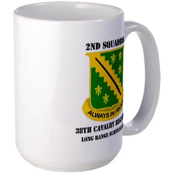 2SLRSABN38CR - M01 - 03 - DUI - 2nd Sqdrn (LRS)(Abn) - 38th Cavalry Regt with Text Large Mug