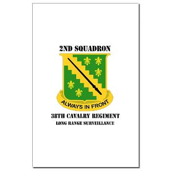 2SLRSABN38CR - M01 - 02 - DUI - 2nd Sqdrn (LRS)(Abn) - 38th Cavalry Regt with Text Mini Poster Print