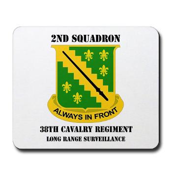 2SLRSABN38CR - M01 - 03 - DUI - 2nd Sqdrn (LRS)(Abn) - 38th Cavalry Regt with Text Mousepad