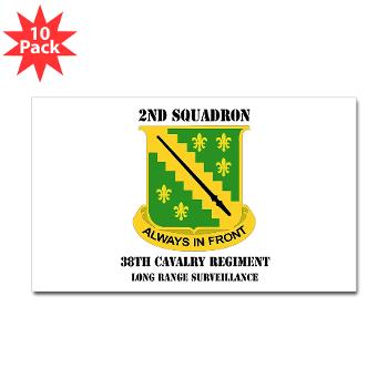 2SLRSABN38CR - M01 - 01 - DUI - 2nd Sqdrn (LRS)(Abn) - 38th Cavalry Regt with Text Sticker (Rectangle 10 pk) - Click Image to Close