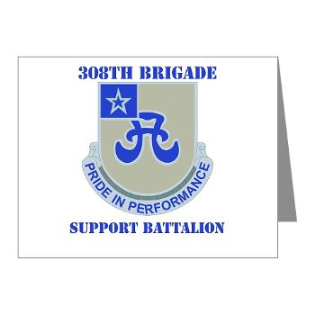 308BSB- M01 - 02 - DUI - 308th Bde - Support Bn - with Text - Note Cards (Pk of 20) - Click Image to Close