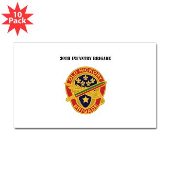 30IB - M01 - 01 - DUI - 30th Infantry Brigade with Text - Sticker (Rectangle 10 pk)
