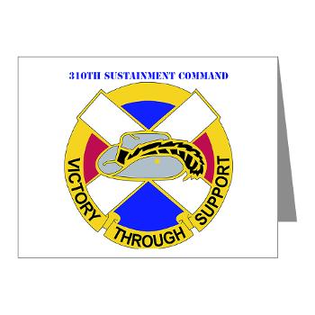 310SC - M01 - 02 - DUI - 310th Sustainment Command with text Note Cards (Pk of 20) - Click Image to Close