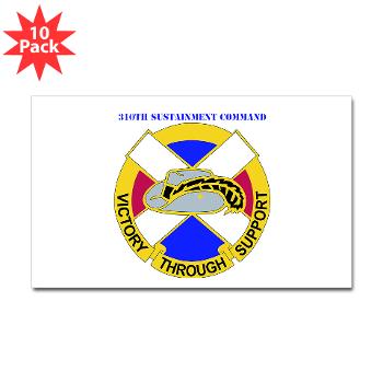 310SC - M01 - 01 - DUI - 310th Sustainment Command with text Sticker (Rectangle 10 pk)