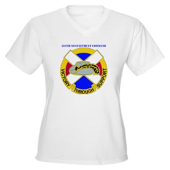 310SC - A01 - 04 - DUI - 310th Sustainment Command with text Women's V-Neck T-Shirt - Click Image to Close