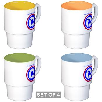 311SC - A01 - 01 - SSI - 311th Sustainment Command with Text - Stackable Mug Set (4 mugs)