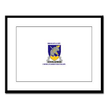 3158AB - M01 - 02 - DUI - 3 - 158 Aviation Battalion with Text - Large Framed Print