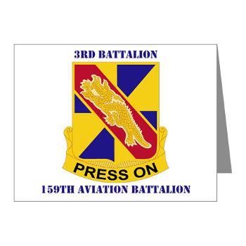 3159AB - M01 - 02 - DUI - 3 - 159 Aviation Battalion with Text - Note Cards (Pk of 20)