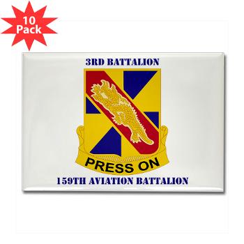 3159AB - M01 - 01 - DUI - 3 - 159 Aviation Battalion with Text - Rectangle Magnet (10 pack)