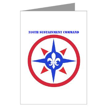 316SC - M01 - 02 - SSI - 316th Sustainment Command with Text - Greeting Cards (Pk of 10) - Click Image to Close