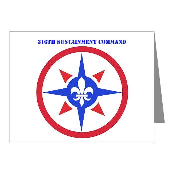 316SC - M01 - 02 - SSI - 316th Sustainment Command with Text - Note Cards (Pk of 20)