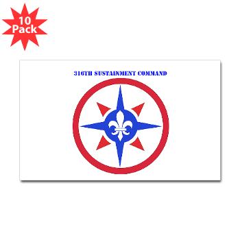 316SC - M01 - 01 - SSI - 316th Sustainment Command with Text - Sticker (Rectangle 10 pk) - Click Image to Close