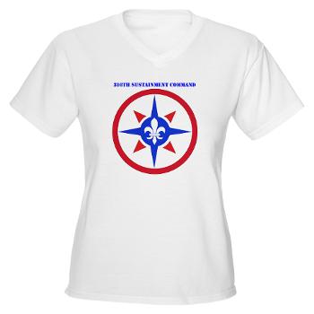 316SC - A01 - 04 - SSI - 316th Sustainment Command with Text - Women's V-Neck T-Shirt - Click Image to Close