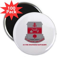 317EB - M01 - 01 - DUI - 317th Engineer Battalion with Text - 2.25" Magnet (100 pack)