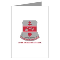 317EB - M01 - 02 - DUI - 317th Engineer Battalion with Text - Greeting Cards (Pk of 10)